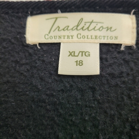VINTAGE Tradition Embroidered Buttoned Sweater Cardigan Size XL - Picture 4 of 6